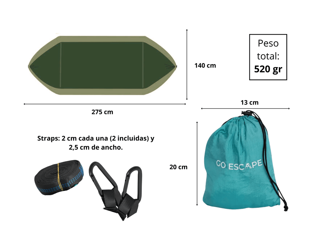 Hamaca plegable en bolsa