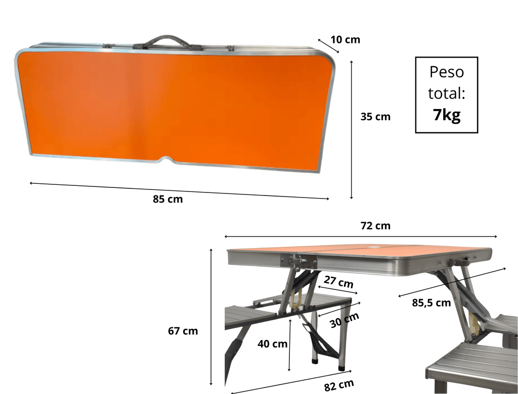 Mesas y sillas conjunto plegable